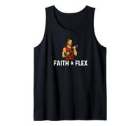 Faith And Flex Jesus Sollevamento Pesi Fitness Stretching Canotta