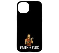 Faith and Flex Jesus Sollevamento pesi Fitness Stretching Custodia per iPhone 15 Plus