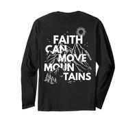 Faith Can Move Mountains Bibbia Verse Back Print Christian Maglia a Manica
