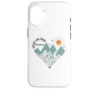 Faith Can Move Mountains Boho Floral Mountain Flower Heart Custodia per iPhone 16
