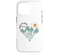 Faith Can Move Mountains Boho Floral Mountain Flower Heart Custodia per iPhone 16 Pro