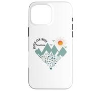 Faith Can Move Mountains Boho Floral Mountain Flower Heart Custodia per iPhone 16 Pro Max