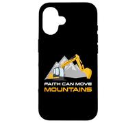 Faith Can Move Mountains - Christian Excavator Construction Custodia per iPhone 16