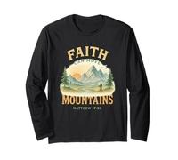 Faith Can Move Mountains Matthew 17:20 Watercolor Scene Maglia a Manica