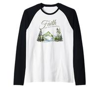 Faith Can Move Mountains - Matthew 17:20 Women Girls Nature Maglia con Maniche Raglan