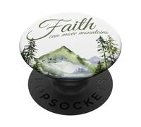 Faith Can Move Mountains - Matthew 17:20 Women Girls Nature PopSockets PopGrip Adesivo
