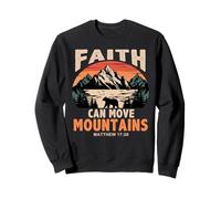 Faith Can Move Mountains Retro Sunset Bible Verse Christian Felpa