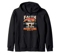 Faith Can Move Mountains Retro Sunset Bible Verse Christian Felpa con Cappuccio