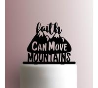 Faith Can Move Mountains - Topper per torta in acrilico, larghezza 17,8 cm, colore: viola