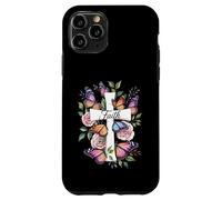 Faith Cross Butterflies Floral Religious Christ Flowers Custodia per iPhone 11 Pro