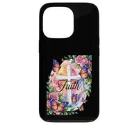 Faith Cross Butterflies Floral Religious Christ Flowers Custodia per iPhone 13 Pro