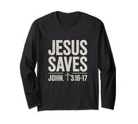 Faith Cross Message Vintage Style Spiritual Maglia a Manica