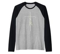 Faith Cross Minimalist Christian Design for Believers Maglia con Maniche Raglan