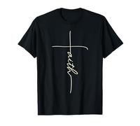 Faith Cross Minimalist Christian Design for Believers Maglietta