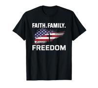 Faith Family Freedom Cross Flag Maglietta