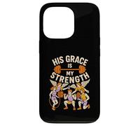 Faith Fitness His Grace Is My Strength Cool Mens Bibbia Verse Custodia per iPhone 13 Pro
