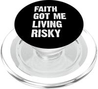 Faith Got Me Living Risky PopSockets PopGrip per MagSafe