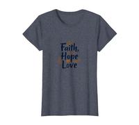Faith Hope Love Christian Inspirational Citazione Anchor Heart Maglietta, Donna, Pervinca, S