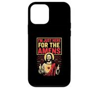 Faith Humor Sono qui solo per le belle donne religiose di Amen Custodia per iPhone 12 mini
