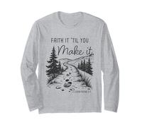 Faith it 'Till You Make it 2 Cor 5:7 Christian Faith Camping Maglia a Manica