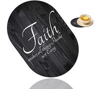 Faith Makes All Things Possible not Easy Mouse Pad e Sottobicchiere, con base in gomma antiscivolo per mouse wireless, tappetino per mouse per computer da scrivania