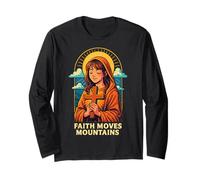 Faith Moves Mountains Christian Anime Manga Gesù Preghiera Maglia a Manica