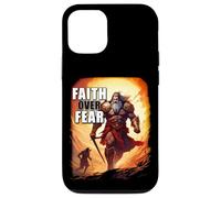 Faith Over Fear - David Goliath Epic Bible Comic Graphic Custodia per iPhone 12/12 Pro
