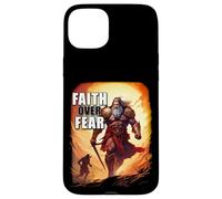 Faith Over Fear - David Goliath Epic Bible Comic Graphic Custodia per iPhone 15 Plus
