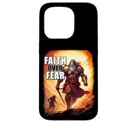 Faith Over Fear - David Goliath Epic Bible Comic Graphic Custodia per iPhone 15 Pro