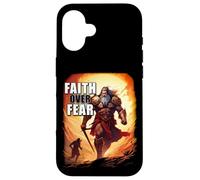 Faith Over Fear - David Goliath Epic Bible Comic Graphic Custodia per iPhone 16