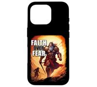 Faith Over Fear - David Goliath Epic Bible Comic Graphic Custodia per iPhone 16 Pro