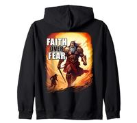Faith Over Fear - David Goliath Epic Bible Comic Graphic Felpa con Cappuccio
