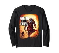 Faith Over Fear - David Goliath Epic Bible Comic Graphic Maglia a Manica