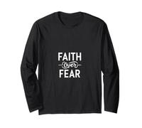Faith Over Fear for Men Jesus Religious Women Kids Gift Art Maglia a Manica