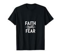 Faith Over Fear for Men Jesus Religious Women Kids Gift Art Maglietta