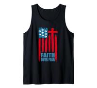 Faith Over Fear Preghiera America Pride Bandiera USA Bandiera americana Canotta