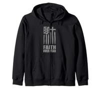 Faith Over Fear Preghiera America Pride Bandiera USA Bandiera americana Felpa con Cappuccio