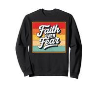 Faith Over Fear Retro Vintage Christian Men Women Kids Felpa