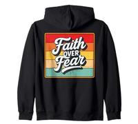 Faith Over Fear Retro Vintage Christian Men Women Kids Felpa con Cappuccio