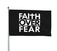 Faith Over Fear Scripture Verse Christianity Bandiera Decorativa Bandiera Verticale Robuste Decorazioni Da Esterno Doppia Faccia Per Camere Festa Attività 3X5 Ft