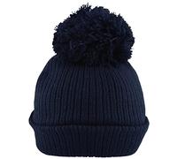 Faith & Sarah Kids Berretto con pompon per bambino e ragazza, foderato in pile, lavorato a maglia, Marina Militare, 6-12 Mesi