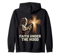Faith Under The Hood Design Saldatore Felpa con Cappuccio