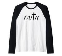 Faith with Cross God And Jesus Maglia con Maniche Raglan
