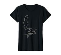 Faith Woman Face Line Art Shirt Minimalist Believer Tee Maglietta
