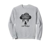 Faithful Through Storms: all My Life Inspirational Citazione Felpa, Unisex per Adulti, Grigio Melange, XXL
