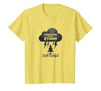 Faithful Through Storms: all My Life Inspirational Citazione Maglietta, Bambini, Limone, 6 Anni