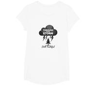 Faithful Through Storms: all My Life Inspirational Citazione Maglietta, Ragazze, Bianco, S
