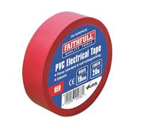 Faithfull - Nastro elettrico in PVC rosso 19mm x 20m