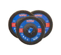 Faithfull Alluminio Ossido Disco Lamellare 125 x 22mm Misto Sabbia 3 Confezione