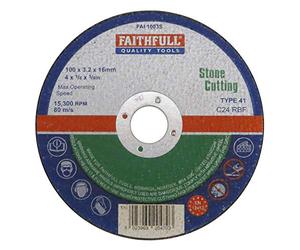 Faithfull Cut Off Disc For Stone 100 X 3.2 X 16Mm